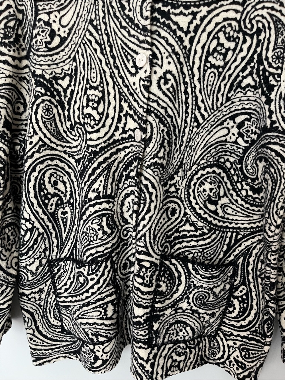 Ruby Rd. Black & White Paisley Button-Front Jacket - Picture 3 of 3